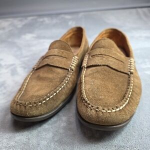 Johnnie-o‎ Brown Suede Driving Loafers Men's Size US 8 M Heavy Stitch